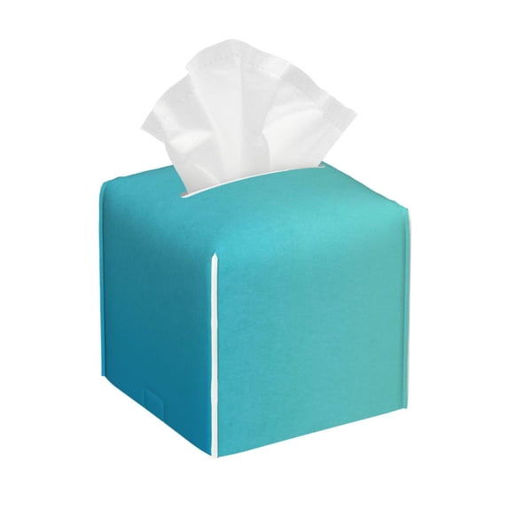 Honeii 's Teal Turquoise for Leather Square Tissue Box Cover Holder: A Stylish Organizer for Tabletops, Bathrooms, Cars & Offices