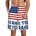 thumbnail image 1 of Honeii's Thank You Veterans Print Men's Casual Shorts with Drawstring，Swim Trunks Quick Dry Beach Shorts, 1 of 5