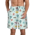 thumbnail image 1 of Honeii's Transport Travel Print Men's Casual Shorts with Drawstring，Swim Trunks Quick Dry Beach Shorts, 1 of 5