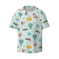 thumbnail image 1 of Honeii 's Transport Travel for men's short-sleeved button-up collared shirt featuring a pocket, perfect for beach vacations, and travel adventures., 1 of 1