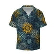 thumbnail image 1 of Honeii 's Vintage Compass for men's short-sleeved button-up collared shirt featuring a pocket, perfect for beach vacations, and travel adventures., 1 of 5