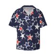 thumbnail image 1 of Honeii 's Watercolor Stars for men's short-sleeved button-up collared shirt featuring a pocket, perfect for beach vacations, and travel adventures., 1 of 5