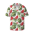 thumbnail image 1 of Honeii 's Watermelons for men's short-sleeved button-up collared shirt featuring a pocket, perfect for beach vacations, and travel adventures., 1 of 5