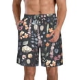 thumbnail image 1 of Honeii's Wildflower Watercolor 1 Print Men's Casual Shorts with Drawstring，Swim Trunks Quick Dry Beach Shorts, 1 of 5