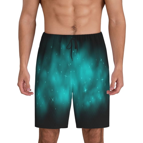 Honeii stars and sparkles Print Men's Pajama Sleepwear Shorts - a comfy pajama bottom and lounge short for Relaxed Home Wear-3X-Large
