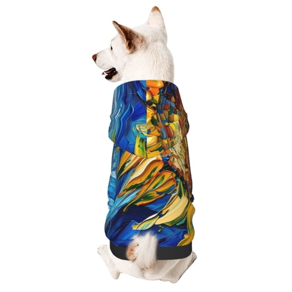 Honeii vintage Starry Sunflower Print Small Dog Hoodies Pet Hooded Sweatshirts Fall Winter Puppy Cat Sweaters Warm Clothes for Small Dogs Outfits Costume-Medium