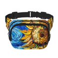 thumbnail image 1 of Honeii vintage Starry Sunflower Print Square Double Layer Waist Bag,Waist Belt Bag Fashion Fanny Women and Men,For Travel Running Hiking Walking, 1 of 1