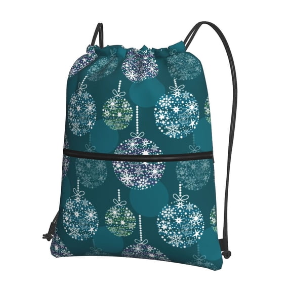 Honeii whiter Snowflake balloons Print Drawstring Backpack,String Bag,Sackpack Cinch Water Resistant Nylon for Gym Shopping Sport Yoga