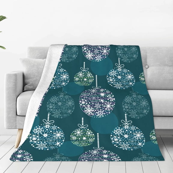 Honeii whiter Snowflake balloons Print Fleece Blanket - Throw Blanket for Bed, Sofa, Couch, Camping, and Travel , Microplush Ultra Soft Warm Blanket-40"x30"