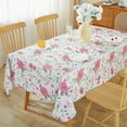 thumbnail image 1 of Honellaty Floral Tablecloth Rectangle, Spring Vinyl Table Cloth with Flannel Backing, Heavy Duty PVC Table Cover for Dining, Kitchen, Party, Mother's Day(60×120 Inch) Pink Rose, 1 of 7