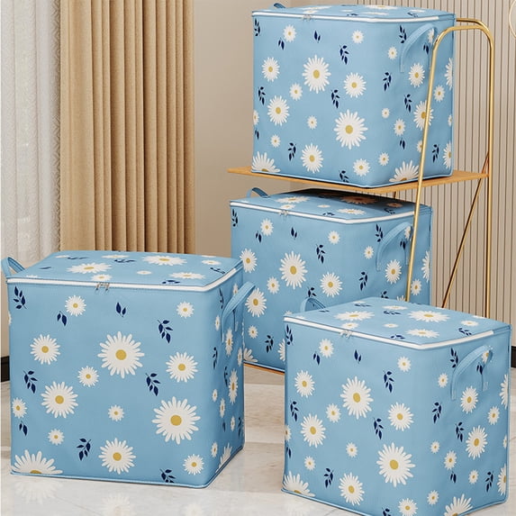 Honeplcked 100L Storage Bins with Lids, Closet Organizers and Storage, Foldable Clothes Storage Bags or Moving Packing Bags, Storage Basket Containers for Blanket, Comforter, Pillow, Bedding