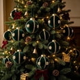 thumbnail image 1 of Honeplcked 3.15in Green Velvet Christmas Tree Balls Decorations, Hanging Shatterproof Christmas Tree Balls Ornaments with Rope for Christmas Home Indoor Holiday Party Decor, 1 of 6