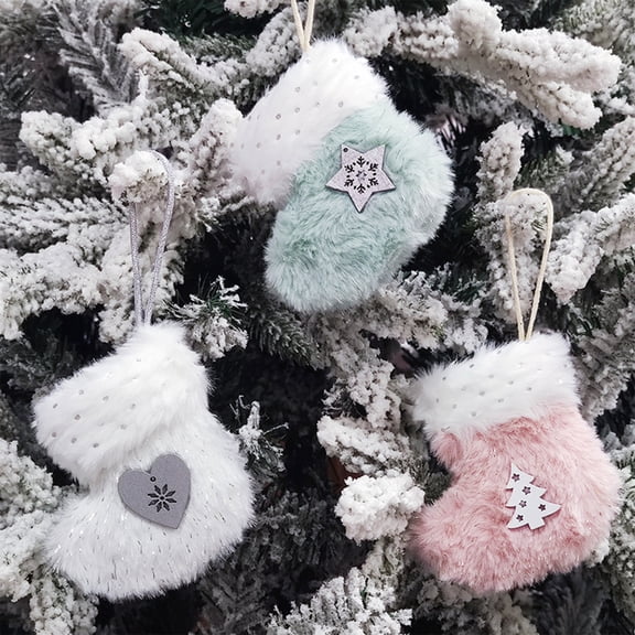 Honeplcked Christmas Stockings, Green Plush Christmas Stockings Christmas Gifts for Family Kids, Christmas Decorations for Mantels, Fireplace, Christmas Tree on Clearance