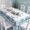 thumbnail image 1 of Honeplcked Christmas Tablecloth Decorations, Winter Snowman House White Washable Rectangle Table Cloth for Party Picnic Dinner Decor 70 x 55Inch, 1 of 6