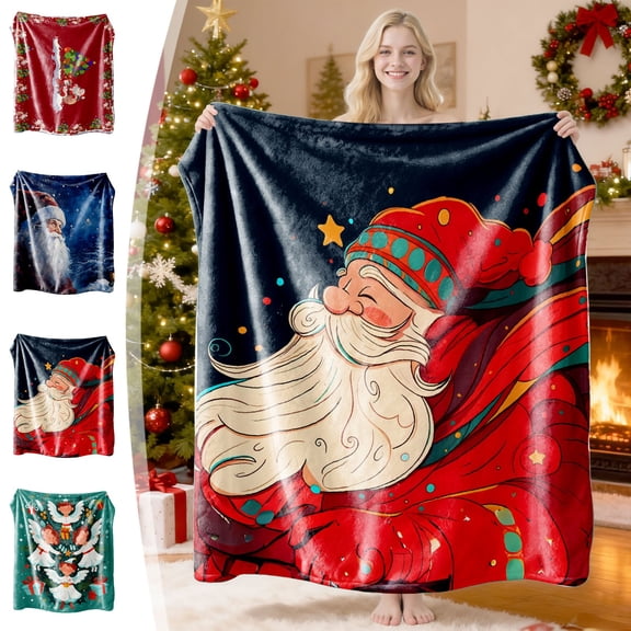 Honeplcked Christmas Throw Blanket, 30" x 39" Ultra Soft and Warm Cozy Fleece Blanket, Christmas Decorations Blankets and Throws for Bed Couch Sofa, Winter Bedding Christmas Gifts for Women Men