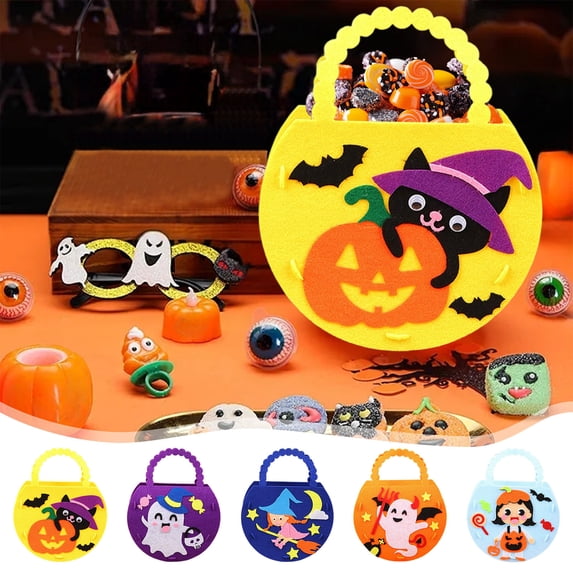 Honeplcked Halloween Trick or Treat Bags, Halloween Goodie Bags for Trick or Treating, Halloween Candy Bags Gifts for Kids Girl Boy, Halloween Party Favor Supplies on Clearance