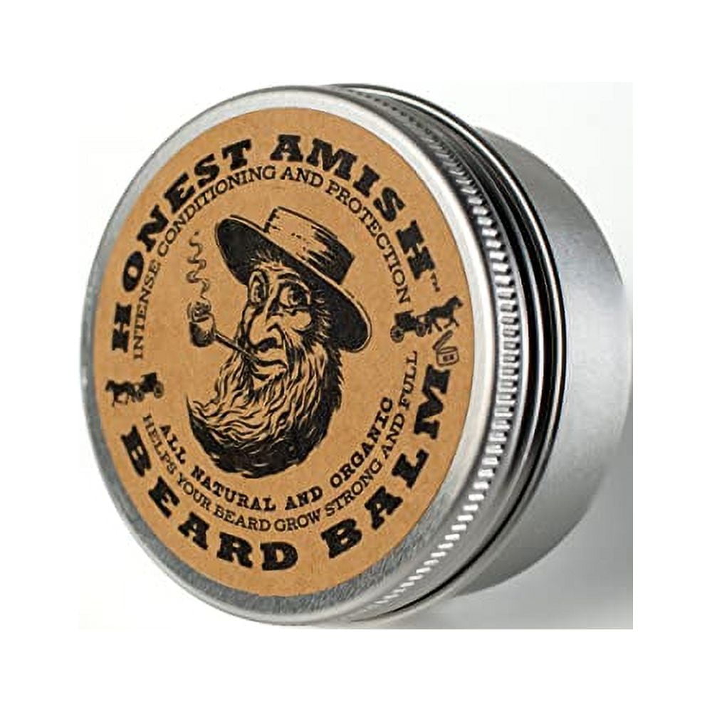 Honest Amish Beard Balm .. Leave-in Conditioner - Made .. with only Natural and .. Organic Ingredients - 2 .. Ounce Tin