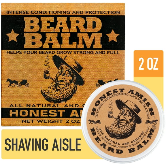 Honest Amish Beard Balm All Natural and Organic, 2 oz
