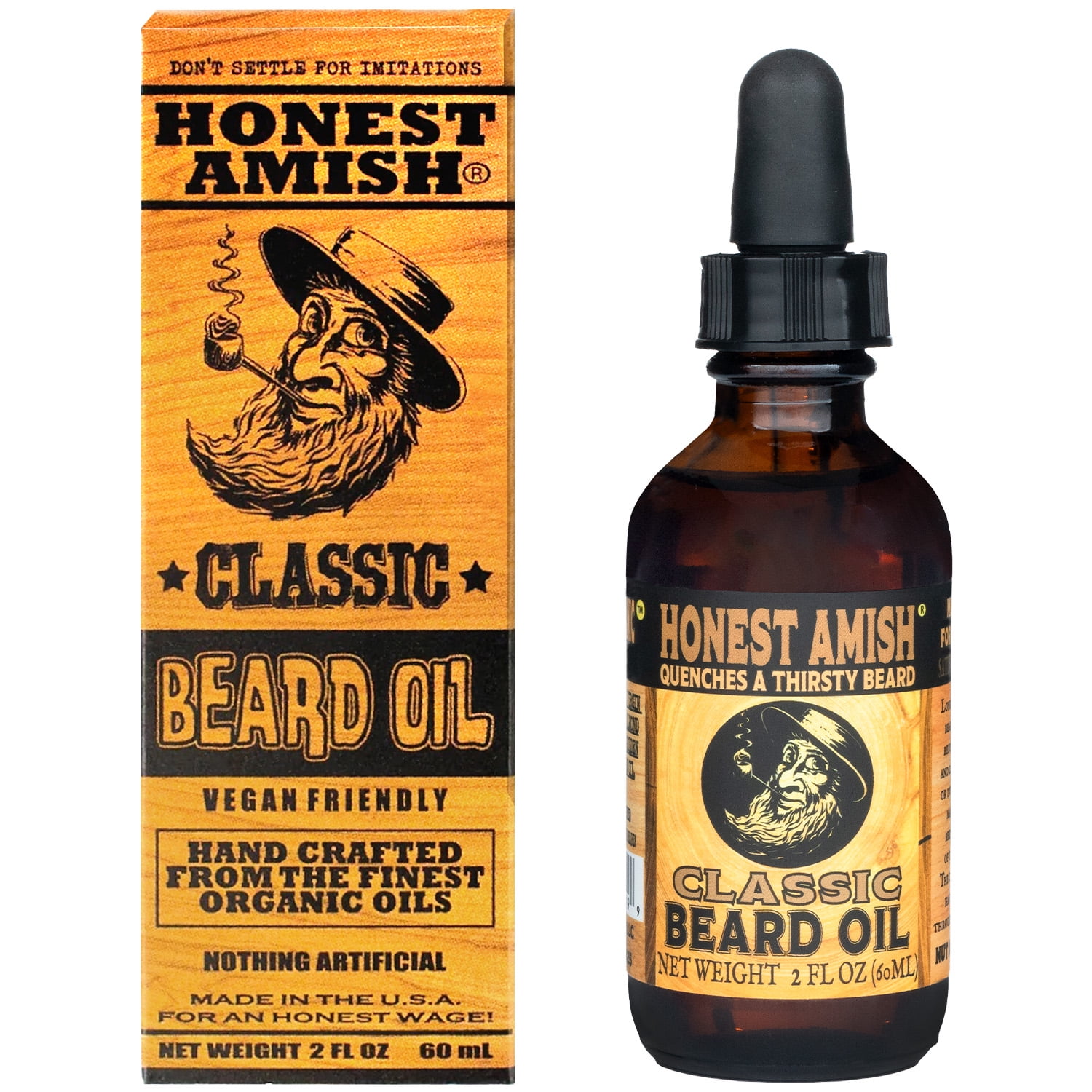 Honest Amish Classic Organic Beard Oil, 2 fl oz