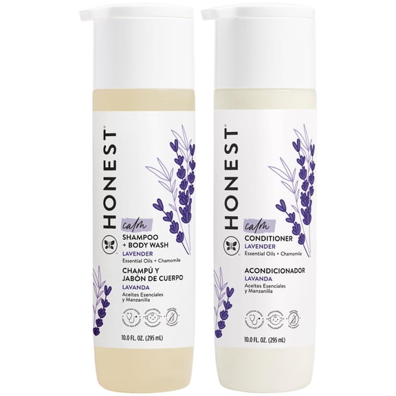The Honest Company Baby Calm Lavender Bath Duo: Shampoo + Body Wash 10 fl oz + Conditioner 10 fl oz