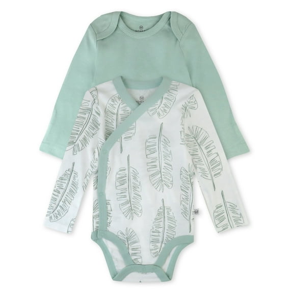 Honest Baby Clothing Baby Boy or Girl Gender Neutral Organic Cotton Long Sleeve Bodysuit and Side Snap Long Sleeve Bodysuit, 2 Piece (Preemie-9 Months)