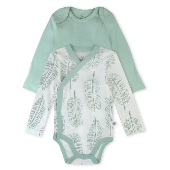 Honest Baby Clothing Baby Boy or Girl Gender Neutral Organic Cotton Long Sleeve Bodysuit and Side Snap Long Sleeve Bodysuit, 2 Piece (Preemie-9 Months)