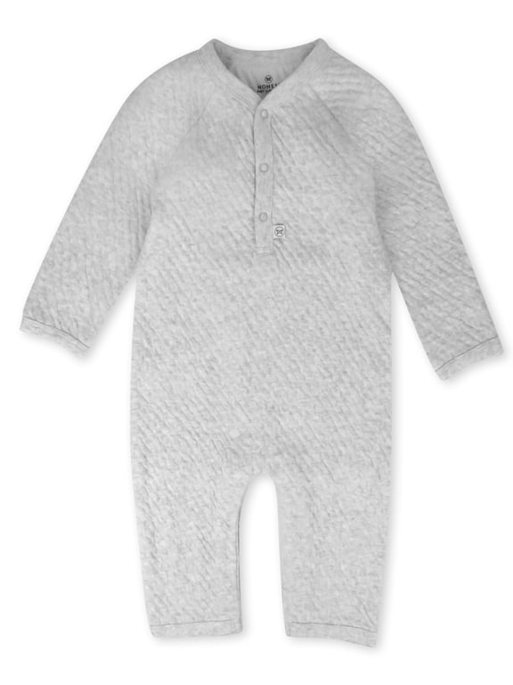 Baby Boy or Girl Gender Neutral Organic Cotton Center Front Snap Matelasse Coverall (Preemie-12 Months)