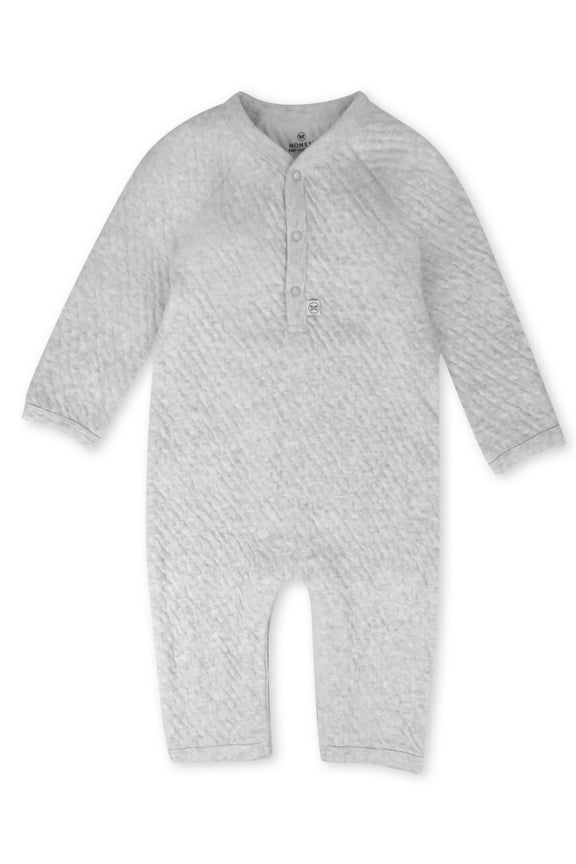 Baby Boy or Girl Gender Neutral Organic Cotton Center Front Snap Matelasse Coverall (Preemie-12 Months)