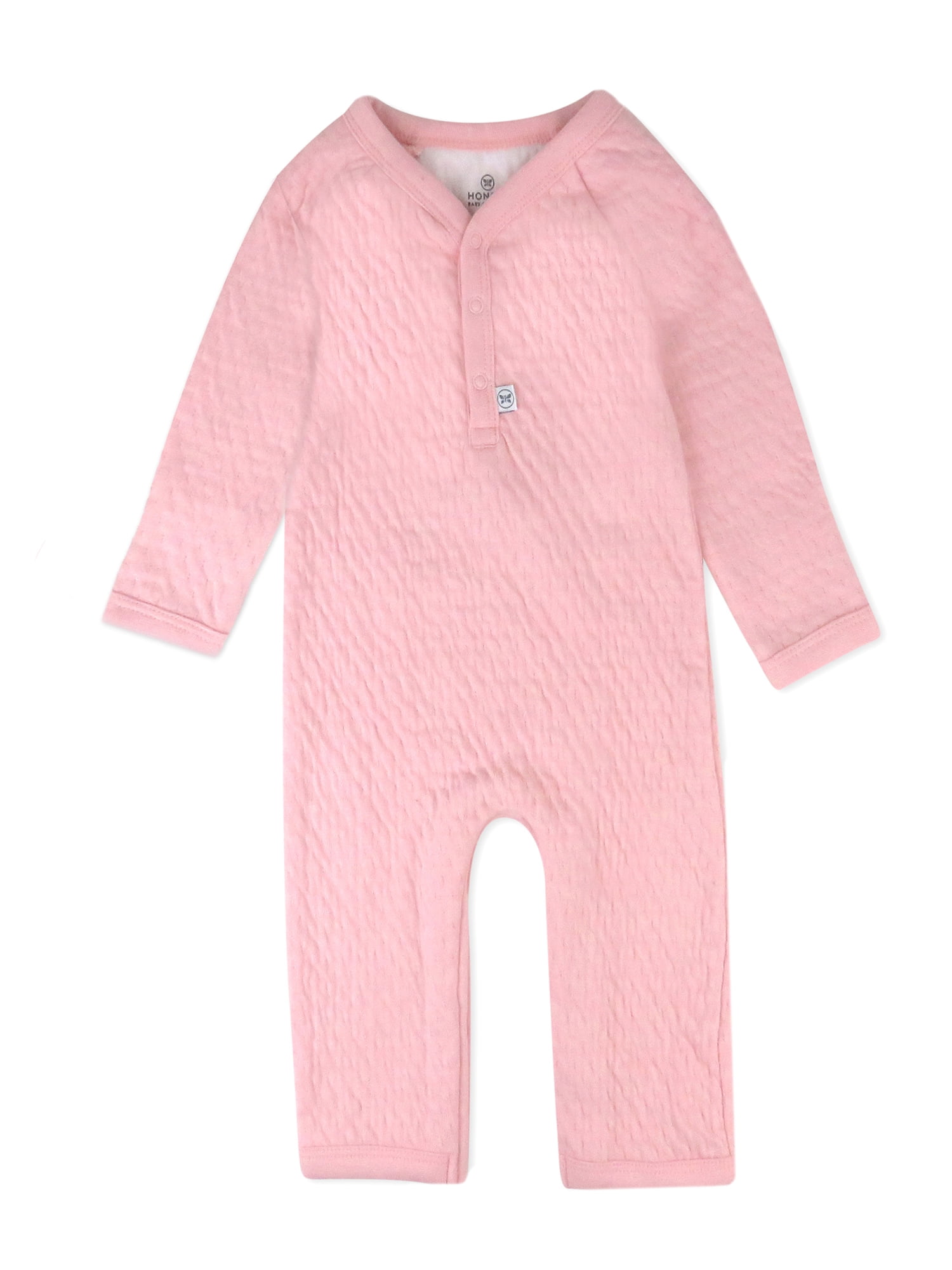 Honest Baby Clothing Baby Boy or Girl Gender Neutral Organic Cotton Center Front Snap Matelasse Coverall, Preemie-24 Months