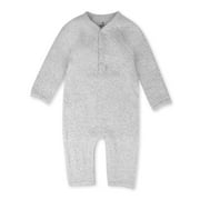 Honest Baby Clothing Baby Boy or Girl Gender Neutral Organic Cotton Center Front Snap Matelasse Coverall, Preemie-24 Months