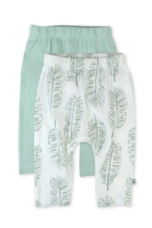 Baby Boy or Girl Gender Neutral Organic Cotton Footless Harem Pant, 2 Pack (Newborn-24 Months)