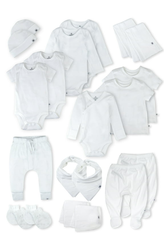 Baby Boy or Girl Gender Neutral Organic Cotton Hittin the Town Gift Set, 20 Piece (Newborn-6 Months)