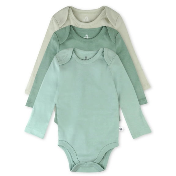 Honest Baby Clothing Baby Boy or Girl Gender Neutral Organic Cotton Long Sleeve Bodysuits, 3 Pack (Preemie-24 Months)