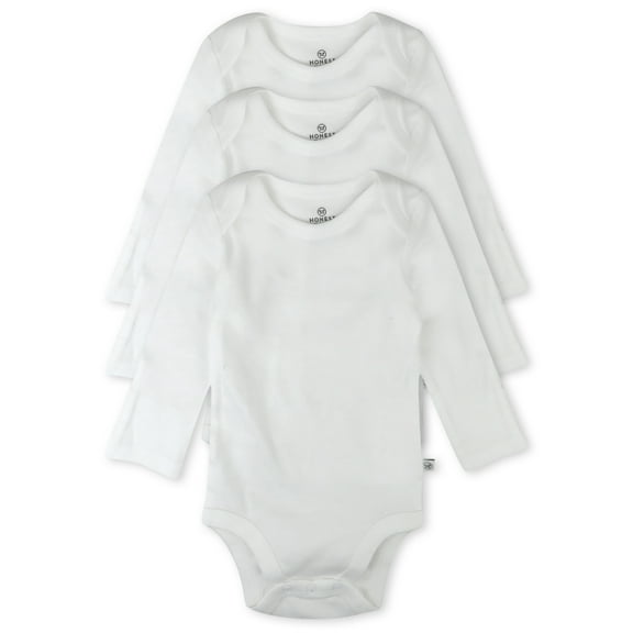 Honest Baby Clothing Baby Boy or Girl Gender Neutral Organic Cotton Long Sleeve Bodysuits, 3 Pack (Preemie-24 Months)