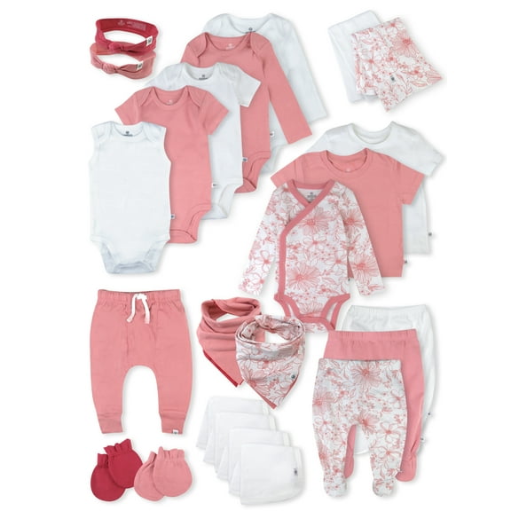 Honest Baby Clothing Baby Boy or Girl Gender Neutral Organic Cotton Over the Top Gift Set, 24 Piece (Newborn-6 Months)