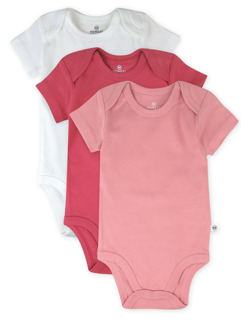Honest Baby Clothing Organic Cotton Short Sleeve Bodysuits, Pack