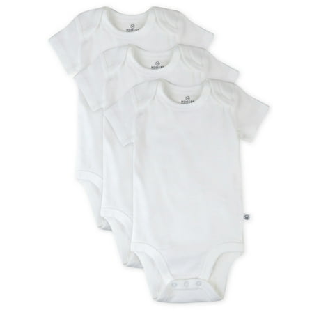 Honest Baby Clothing Baby Boy or Girl Gender Neutral Organic Cotton Short Sleeve Bodysuits, 3 Pack (Preemie-24 Months)
