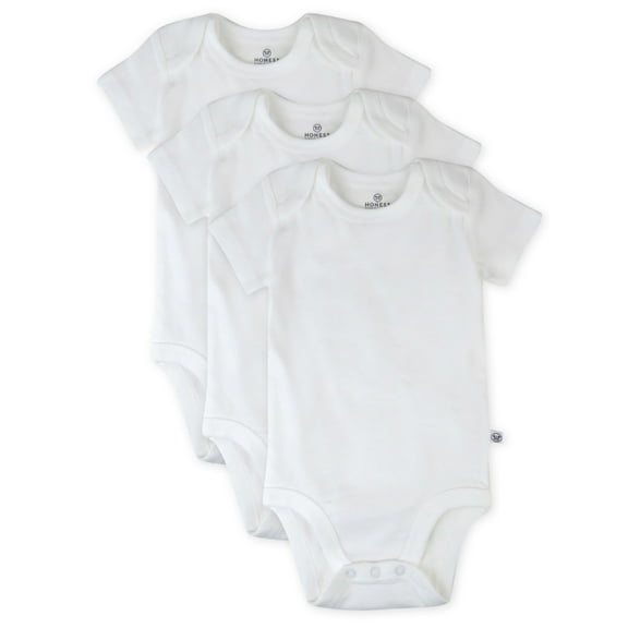 Honest Baby Clothing Baby Boy or Girl Gender Neutral Organic Cotton Short Sleeve Bodysuits, 3 Pack (Preemie-24 Months)