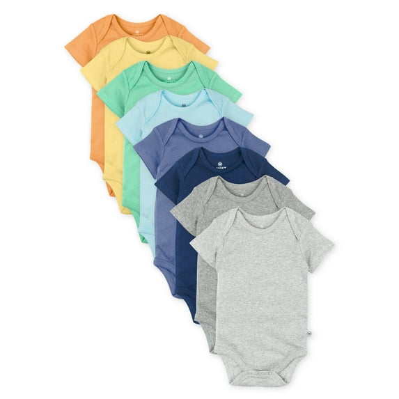 Honest Baby Clothing Baby Boy or Girl Gender Neutral Organic Cotton Short Sleeve Bodysuits, 8 Pack (Newborn-24 Months)