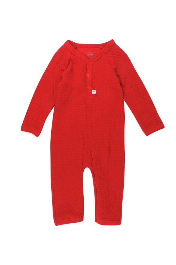 Honest Baby Organic Cotton Front Snap Long Sleeve Coverall, Sizes Newborn- 24 Months