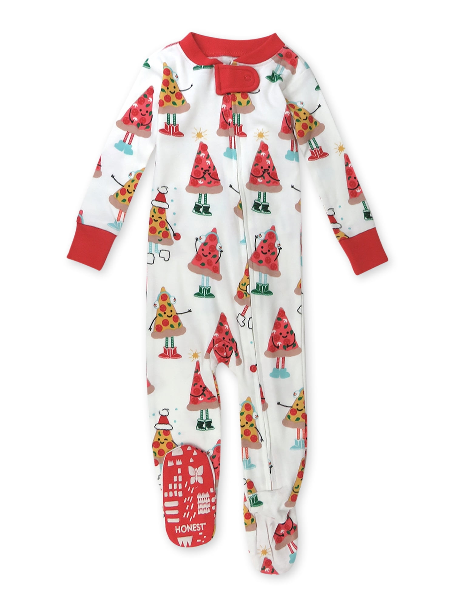 Honest Baby Clothing Baby Boy or Girl Gender Neutral Organic Cotton Snug Fit Footed Sleeper Christmas Pajamas 12 Months 24 Months Walmart