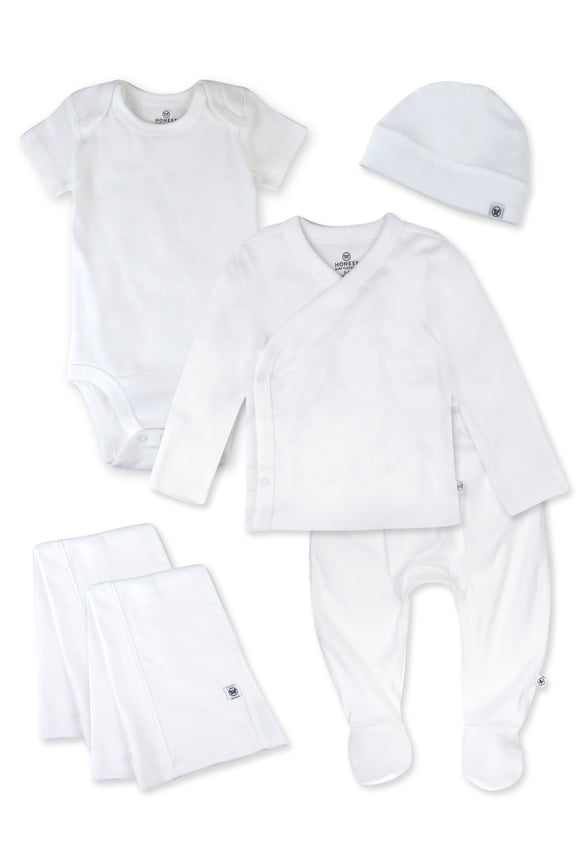 Baby Boy or Girl Gender Neutral Organic Cotton Take Me Home Gift Set, 6 Piece (Newborn-6 Months)
