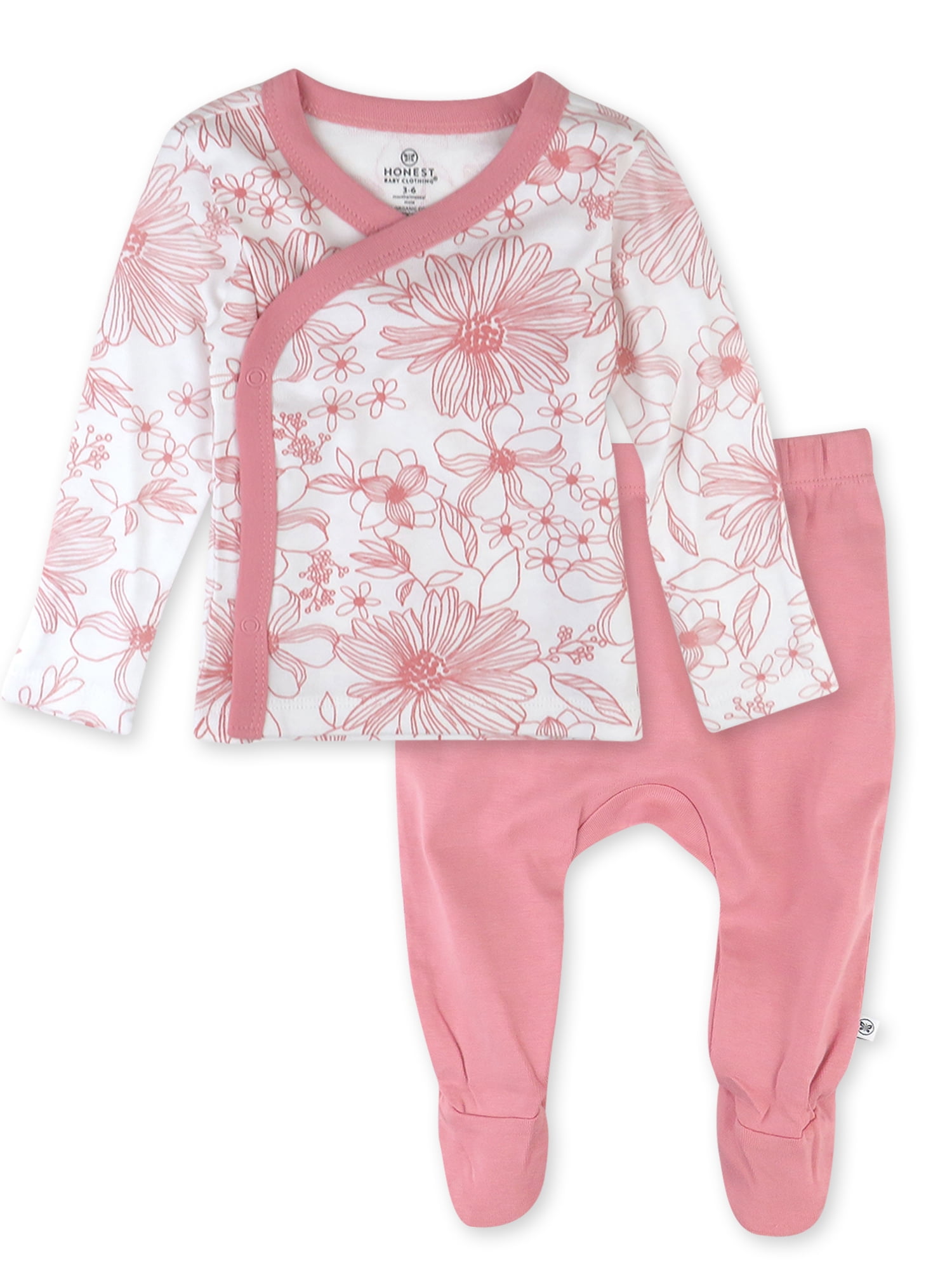 Honest Baby Clothing Baby Boy or Girl Gender Neutral Organic Cotton Take Me Home Set, 2 Piece (Preemie-9 Months)