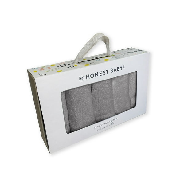 Honest Baby Clothing Baby Boy or Girl Gender Neutral Organic Cotton Washcloth Gift Set, 10 Pack (One Size)