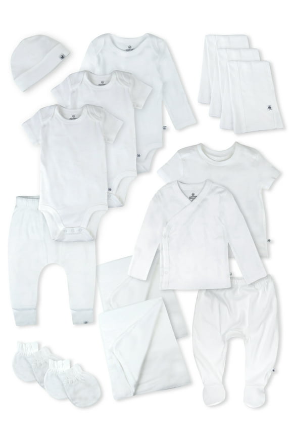 Baby Boy or Girl Gender Neutral Organic Cotton Welcome Home Gift Set, 15 Piece (Newborn-6 Months)