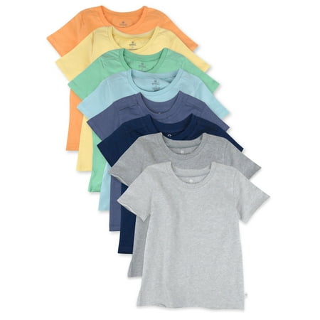Honest Baby Clothing Baby & Toddler Boy or Girl Gender Neutral Organic Cotton Short Sleeve T-Shirts, 8 Pack (Newborn-5T)