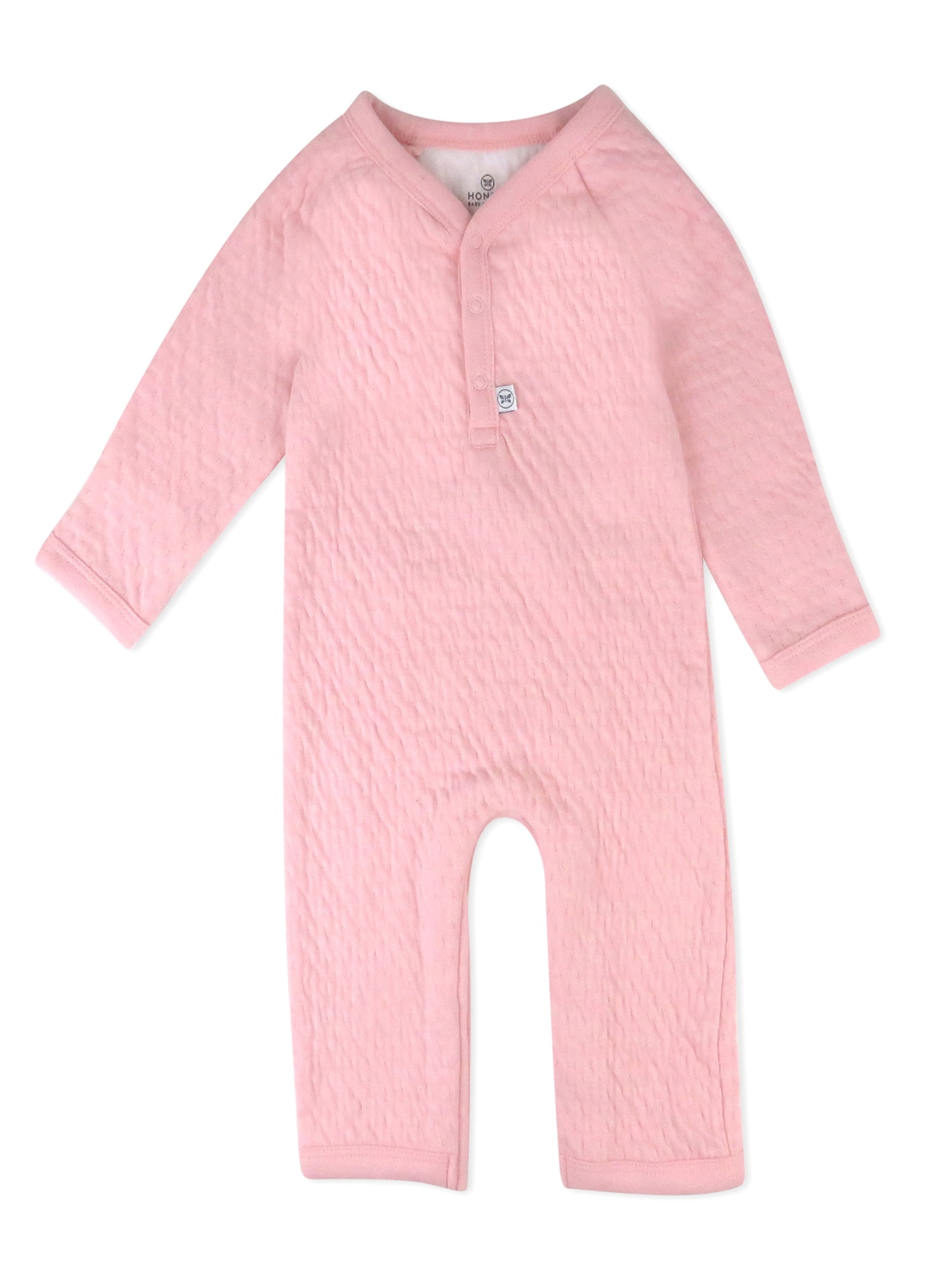 Honest Baby Clothing Organic Cotton Baby Boy/Girl Center Front Snap Matelasse Coverall, Sizes Preemie-24 Months