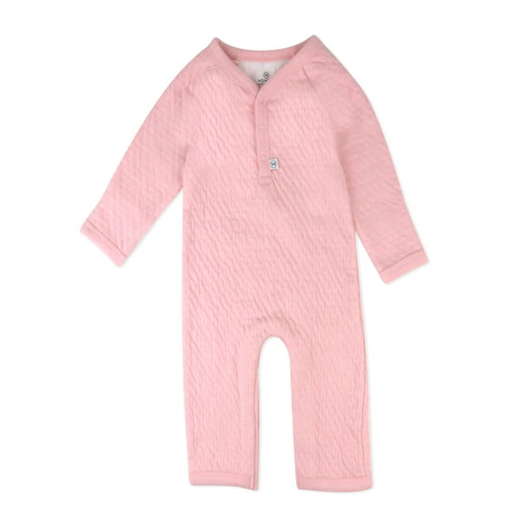 Honest Baby Clothing Organic Cotton Baby Boy/Girl Center Front Snap Matelasse Coverall, Sizes Preemie-24 Months