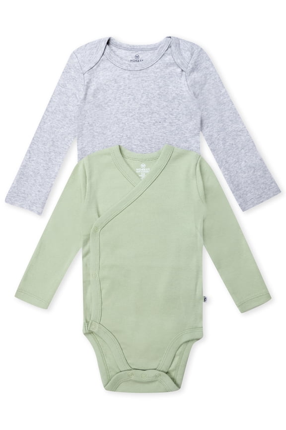 Organic Cotton Baby Boy or Girl Long Sleeve Bodysuit and Side Snap Long Sleeve Bodysuit, Preemie to 12 Months
