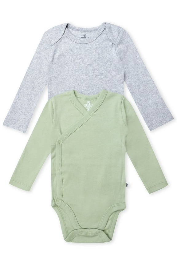Organic Cotton Baby Boy or Girl Long Sleeve Bodysuit and Side Snap Long Sleeve Bodysuit, Preemie to 18 Months